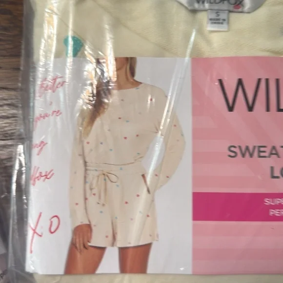 WILDFOX SWEATSHIRT & SHORTS SET PICK 1 Purple Star/ heart Print Lounge SET SMALL - Picture 14 of 14